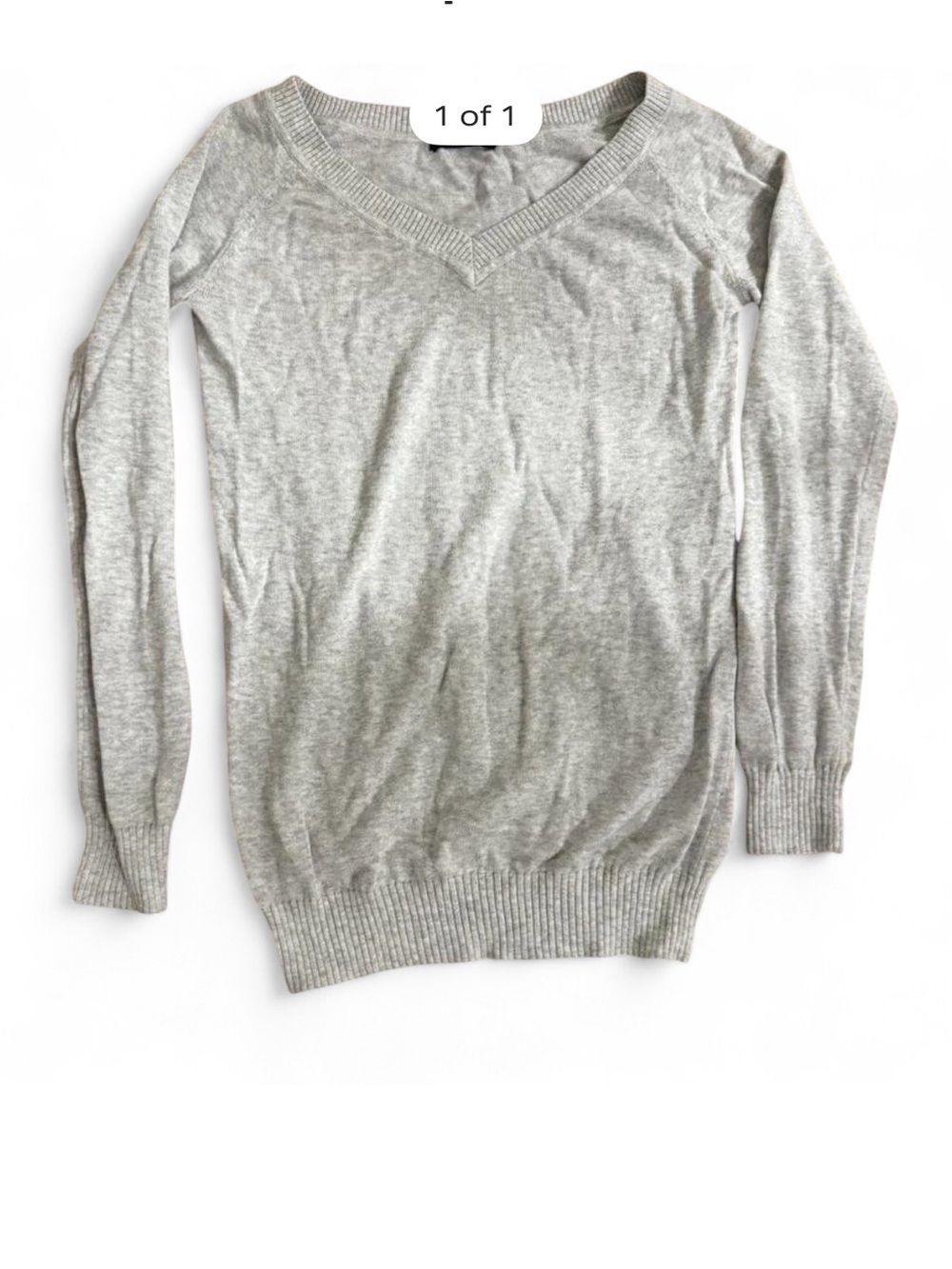 Brandy Melville Light Gray V-Neck Sweater